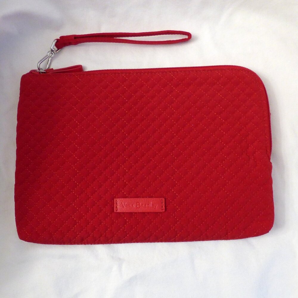 Vera Bradley Large Iconic Cardinal Red Wristlet Clutch RFID Protection NWOT
